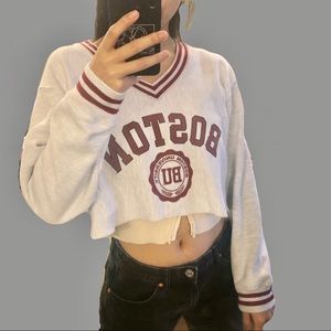 Boston University Cropped  Sweatshirt